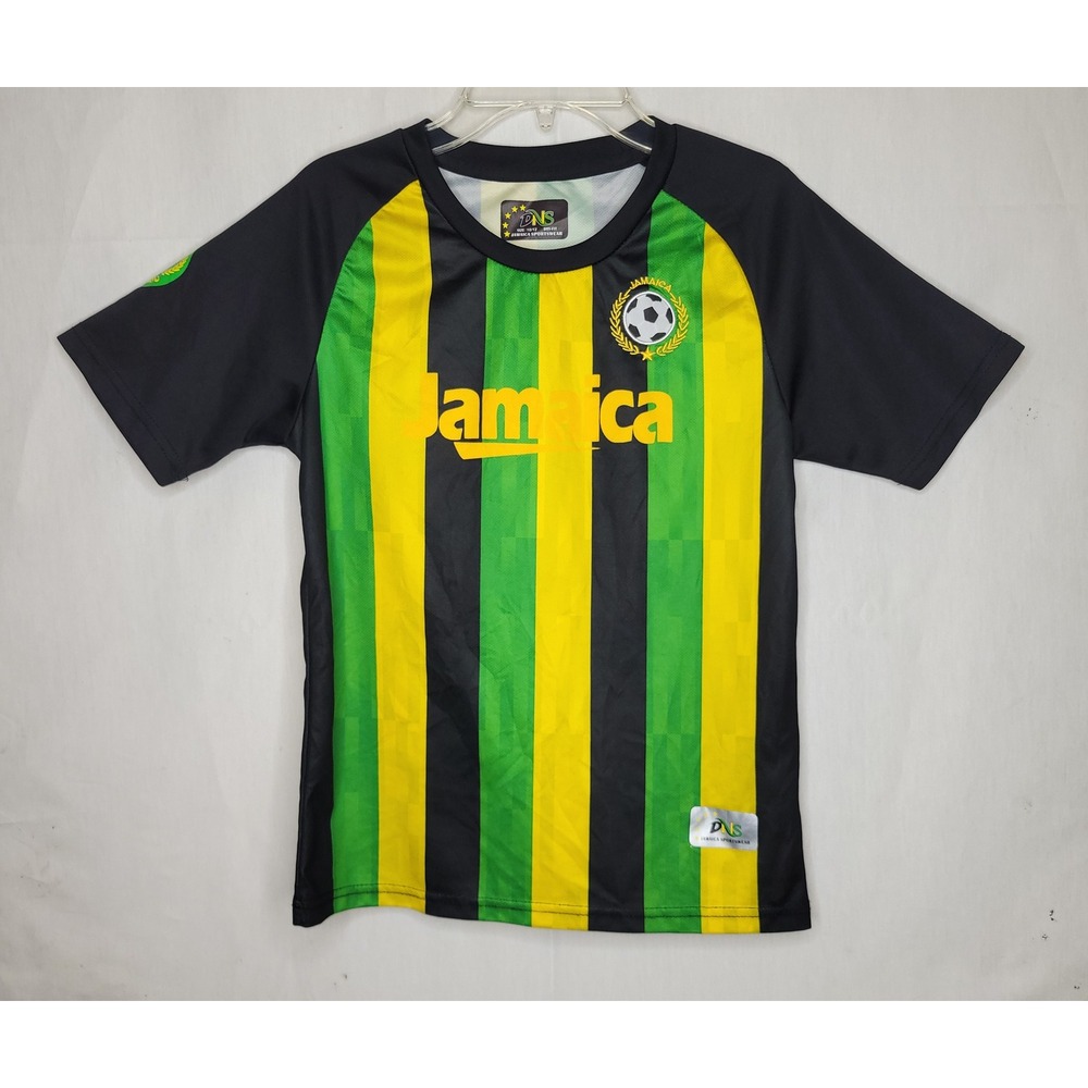 DNS Jamaica‎ Sportswear Kids Soccer Jersey Green Yellow Black